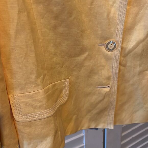 Norton McNaughton butter yellow linen blend women’s blazer/ jacket - Picture 6 of 7